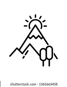 Mountain Icon Logo Vector Symbol, Hill Icon, vector