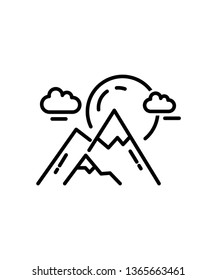 Mountain Icon Logo Vector Symbol, Hill Icon, vector