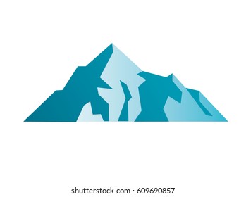 Mountain icon or logotype. Vector illustration of mountain landscape isolated on white background.