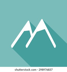 Mountain icon with a long shadow