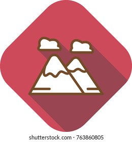 mountain icon with long shadow