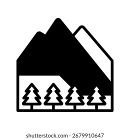Icono de montaña Icono de ilustración mini. Uso Para El Concepto Moderno, Impresión, Ui, Ux Kit, Web Y Desarrollo De App. Vector Relacionado Con La Oficina, La Educación, El Examen Y Más
