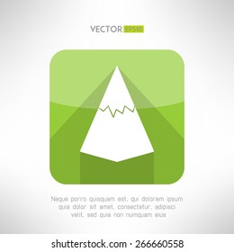 Mountain icon in modern flat design with long shadows. Tourism concept. Vector illustration