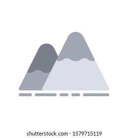 mountain icon monochrome colour illustration