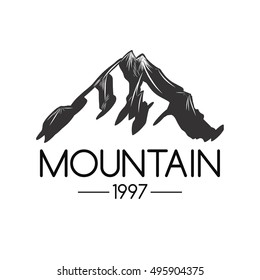 Mountain Icon. Monochrome mountain logo.
