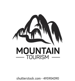 Mountain Icon. Monochrome mountain logo.