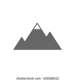 Mountain icon. Mountaineering sport sign. Leadership motivation concept. Isolated flat icon on white background. Vector