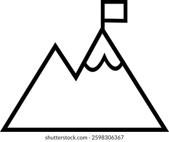 Mountain icon . mountains of various shapes, Hills vector graphic design elements, Rocky peaks. Mountains ranges. template with luxury concept, icons, emblem, isolated on transparent background,