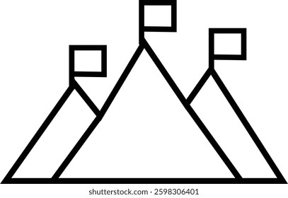 Mountain icon . mountains of various shapes, Hills vector graphic design elements, Rocky peaks. Mountains ranges. template with luxury concept, icons, emblem, isolated on transparent background,