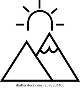 Mountain icon . mountains of various shapes, Hills vector graphic design elements, Rocky peaks. Mountains ranges. template with luxury concept, icons, emblem, isolated on transparent background,