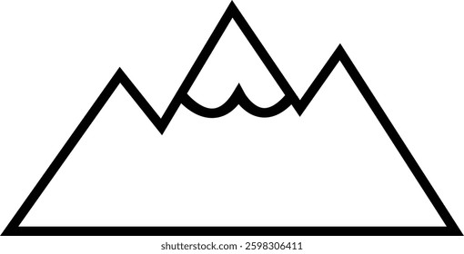 Mountain icon . mountains of various shapes, Hills vector graphic design elements, Rocky peaks. Mountains ranges. template with luxury concept, icons, emblem, isolated on transparent background,