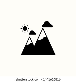 Mountain icon. New trendy vector illustration symbol.
