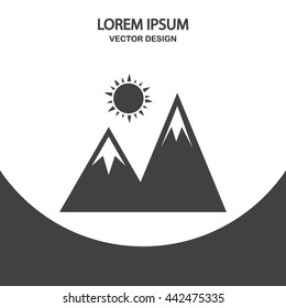 Mountain icon on the background