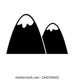 Mountain icon on white background