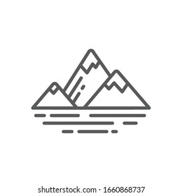 icono de montaña en un fondo blanco