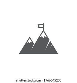 Mountain icon on white background