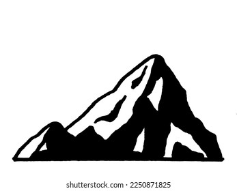 Icono de montaña sobre fondo blanco. Vector