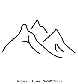 ícone de montanha em fundo branco, ilustração vetorial.