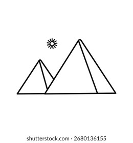 Icono de montaña sobre fondo blanco