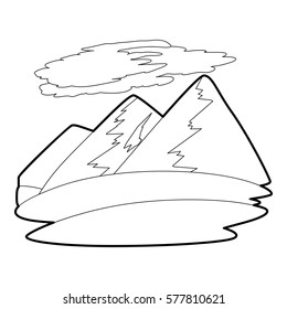Mountain icon. Outline illustration of mountain vector icon for web