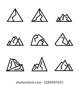 mountain icon outline style design