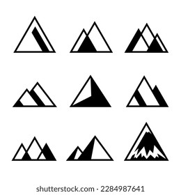 mountain icon outline style design