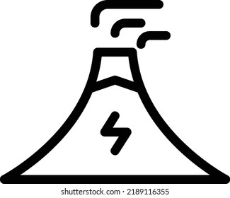 Mountain Icon With Outline Style, Energy Sign And Symbol Isolated On White Background
