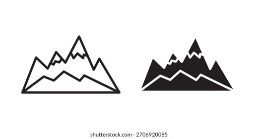 Icono de la montaña, icono del estilo del contorno para el Sitio web o el App móvil, gráficos del Vector