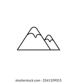 Mountain icon Outline vector line symbol