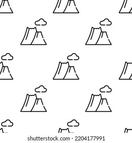 mountain icon pattern. Seamless mountain pattern on white background.