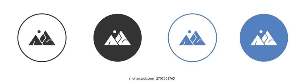 Pictograma del icono de la montaña para su diseño del Sitio web, logotipo