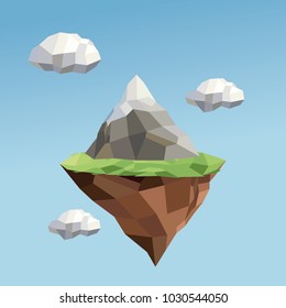 Mountain icon. Polygonal image. vector graphic