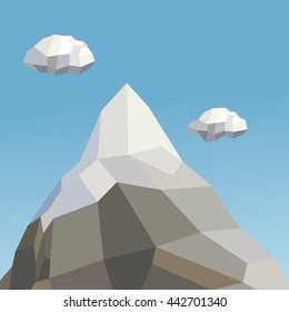 Mountain icon. Polygonal image. vector graphic