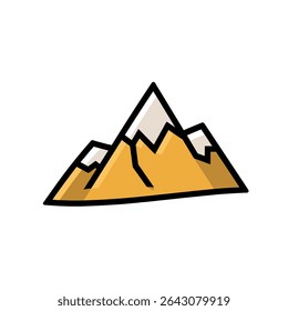 O ícone da montanha apresenta-se calmamente gráfico de design cênico