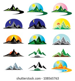 Mountain icon set