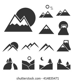 mountain icon set