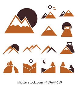 mountain icon set