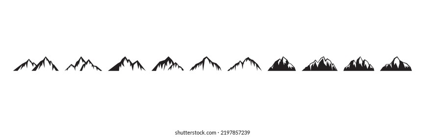 Mountain icon set design template vector illustration