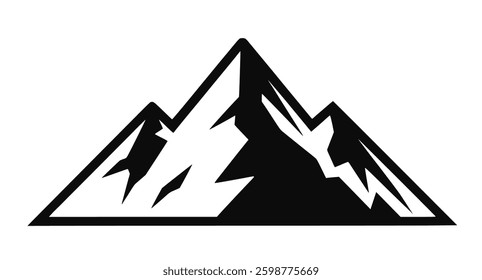 mountain icon set featuring hiking trails, snowy peaks, and nature landscapes. Perfect for camping symbols, travel illustrations, adventure designs, and outdoor exploration graphics. Vector PNG