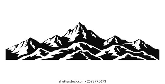 mountain icon set featuring hiking trails, snowy peaks, and nature landscapes. Perfect for camping symbols, travel illustrations, adventure designs, and outdoor exploration graphics. Vector PNG