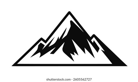 mountain icon set featuring hiking trails, snowy peaks, and nature landscapes. Perfect for camping symbols, travel illustrations, adventure designs, and outdoor exploration graphics. Vector PNG	
