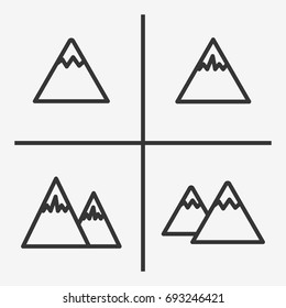 Mountain  icon set illustration isolated vector sign symbol