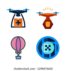 mountain icon set. vector set about hot air balloon and drone icons set.