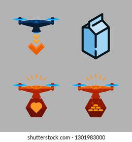 mountain icon set. vector set about drone and milky icons set.
