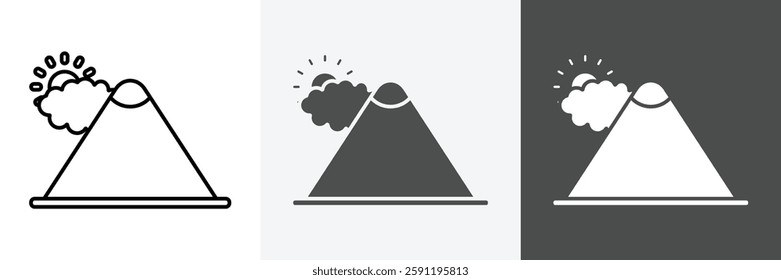 Mountain icon set vector art