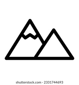 The mountain icon showcases a majestic peak rising into the sky, epitomizing strength, resilience, and the allure of the great outdoors, inspiring a sense of adventure.