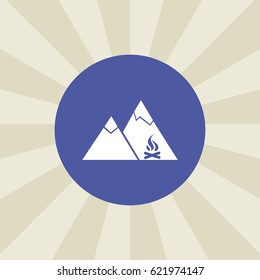 mountain icon. sign design. background