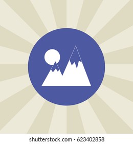 mountain icon. sign design. gradient background