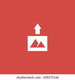 mountain icon. sign design. red background
