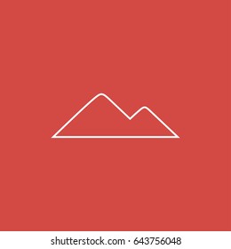 mountain icon. sign design. red background